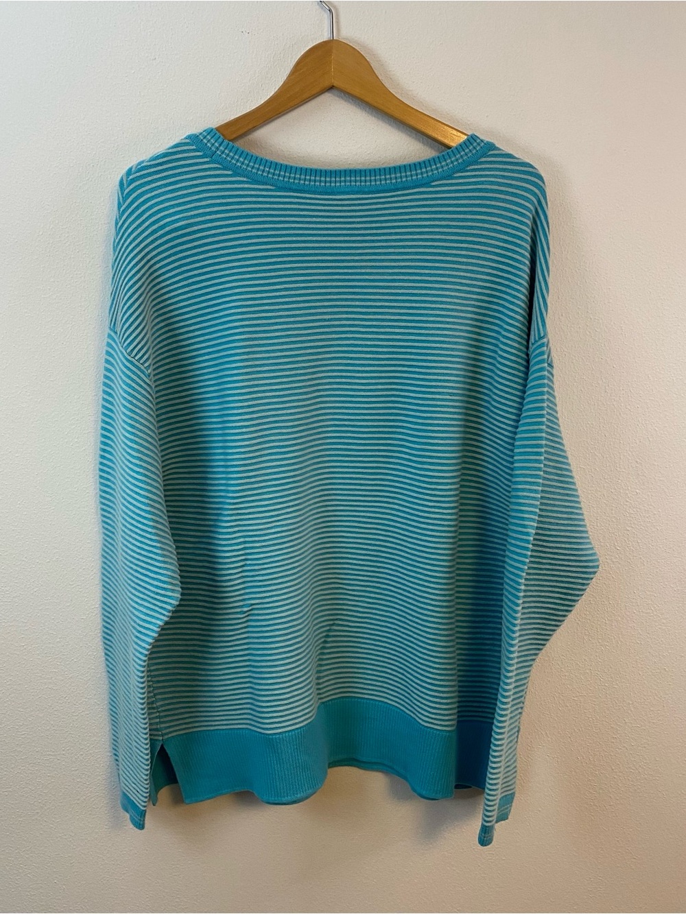 Livi Blue Striped Crewneck Sweater Pullover Womens 14/16 - Picture 3 of 5